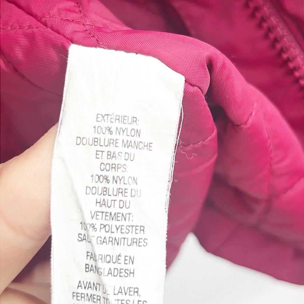 L.L. Bean Winter Warmer Coat Medium Raspberry Pink Nylon Fleece Lined Mid-thigh - Picture 12 of 16